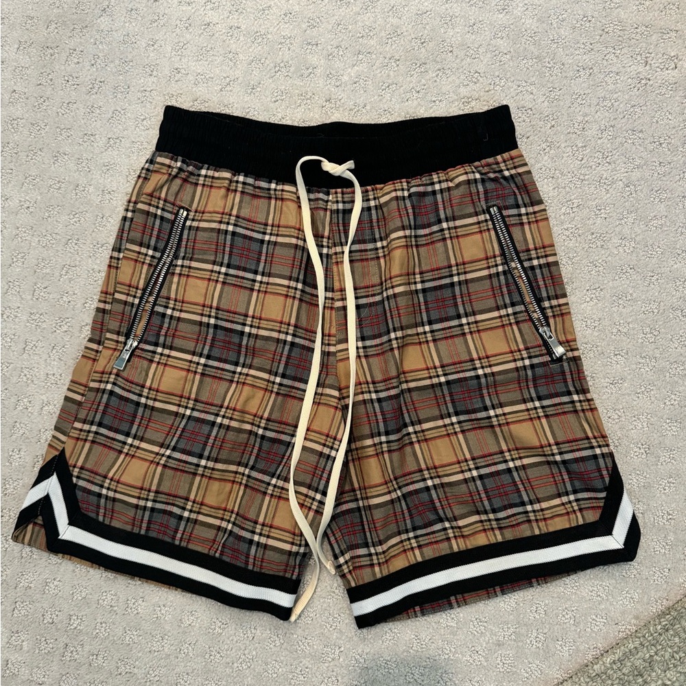 Men’s Christos New York Tie Waist Plaid Shorts Medium